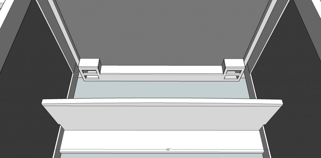 Wiring box beneath the desktop (SketchUp)